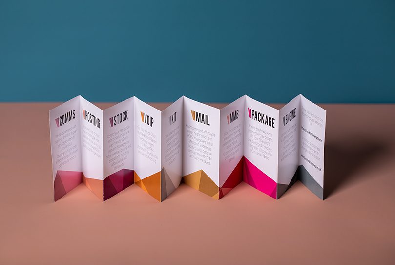 Custom printed colour mini concertina fold leaflets with Newton Print