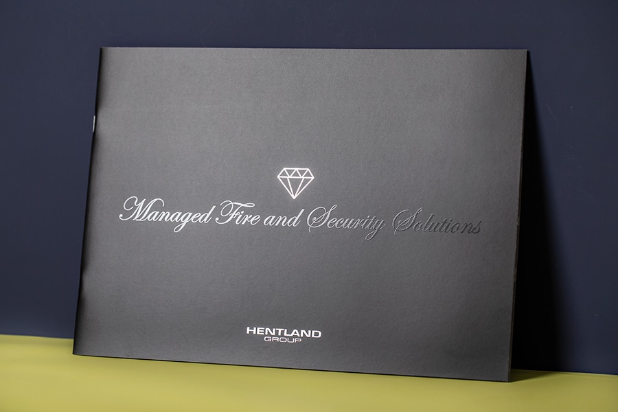 Hentland brochure with metallic pantone spot colour printing