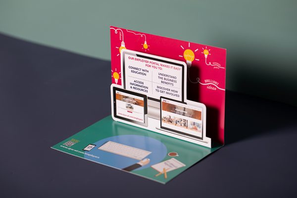 Custom 3D pop up card direct mailer printing with Newton Print