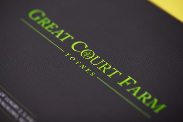 Spot colour pantone print for property brochures - Great court farm