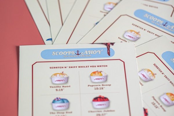 Stranger Things Scratch and Sniff card printing for scent marketing with Newton Print
