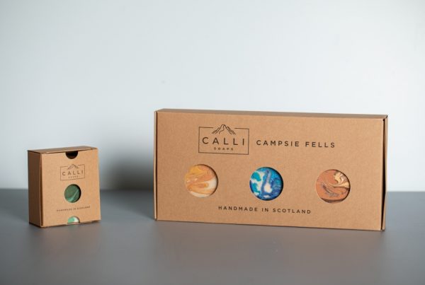 Calli Soaps Short Run Packaging Printing - Kraft Retail Tuck End Boxes with Newton Print