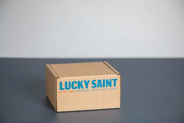 Lucky Saint Cardboard Beer Boxes with Newton Print