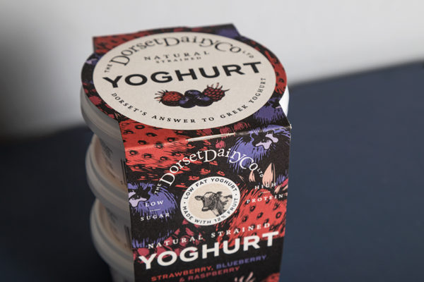 Dorset Dairy Yoghurt Pot Printed Packaging Sleeves with Newton Print