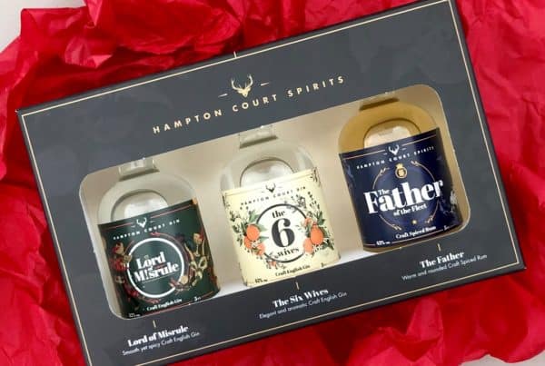 Short Run Hampton Court Gin Miniature Taster Box Gift Set Packaging with Tuck End Box