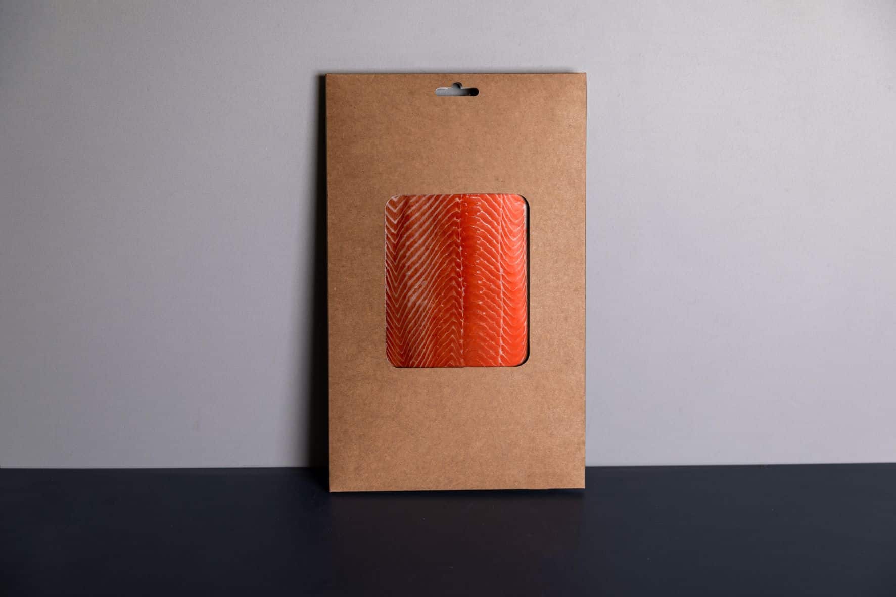 Salmon wallet packaging printing with Newton Print