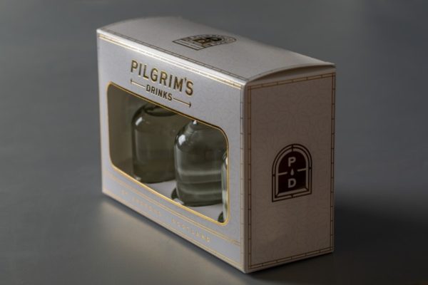 Pilgrims Drinks miniatures gift set box with gold foil printing - Newton Print