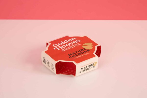 Golden Hooves cheese block product sleeves printing with Newton Print