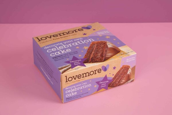 Lovemore chocolate cake skillet carton printing with Newton Print