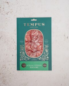Tempus Foods Salami Packaging with Newton Print