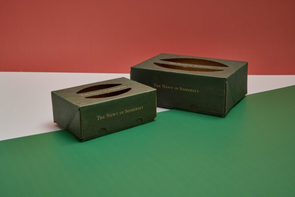The Newt Somerset Custom Printed Corrugated Boxes with windows