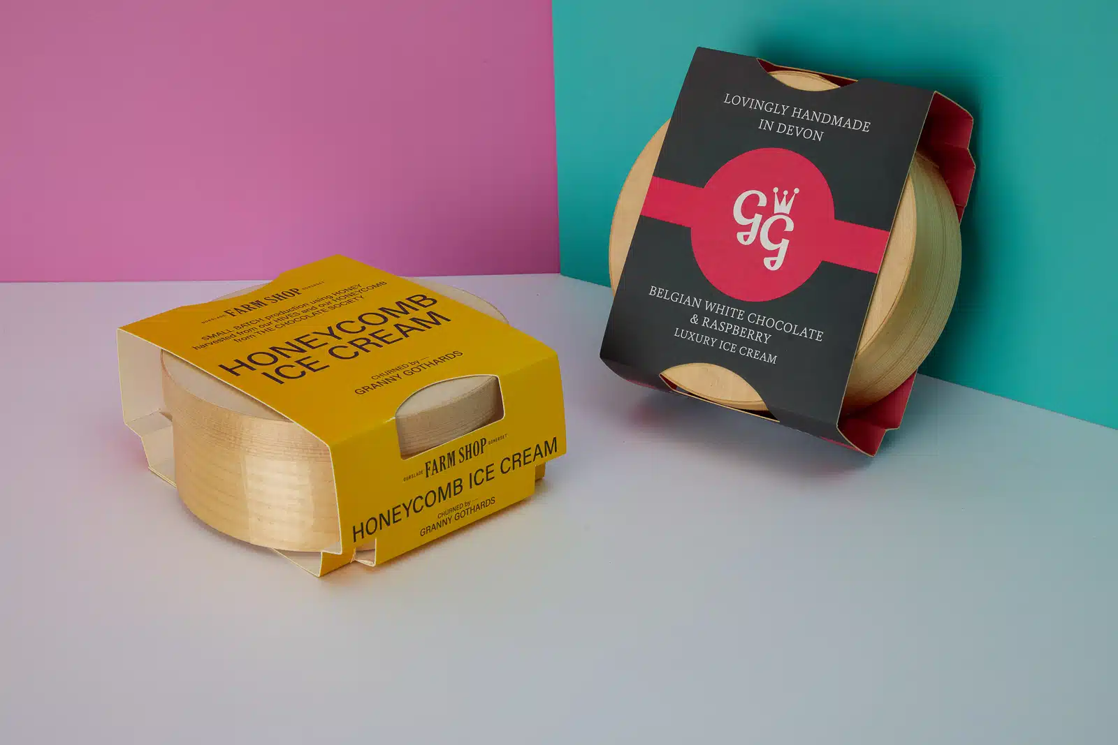 Luxury dairy packaging with Newton Print